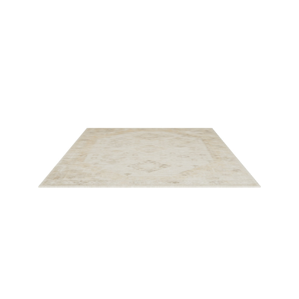 Einfarbiger Teppich in Beige- und Kaffeetönen mit Korbgeflecht-Optik