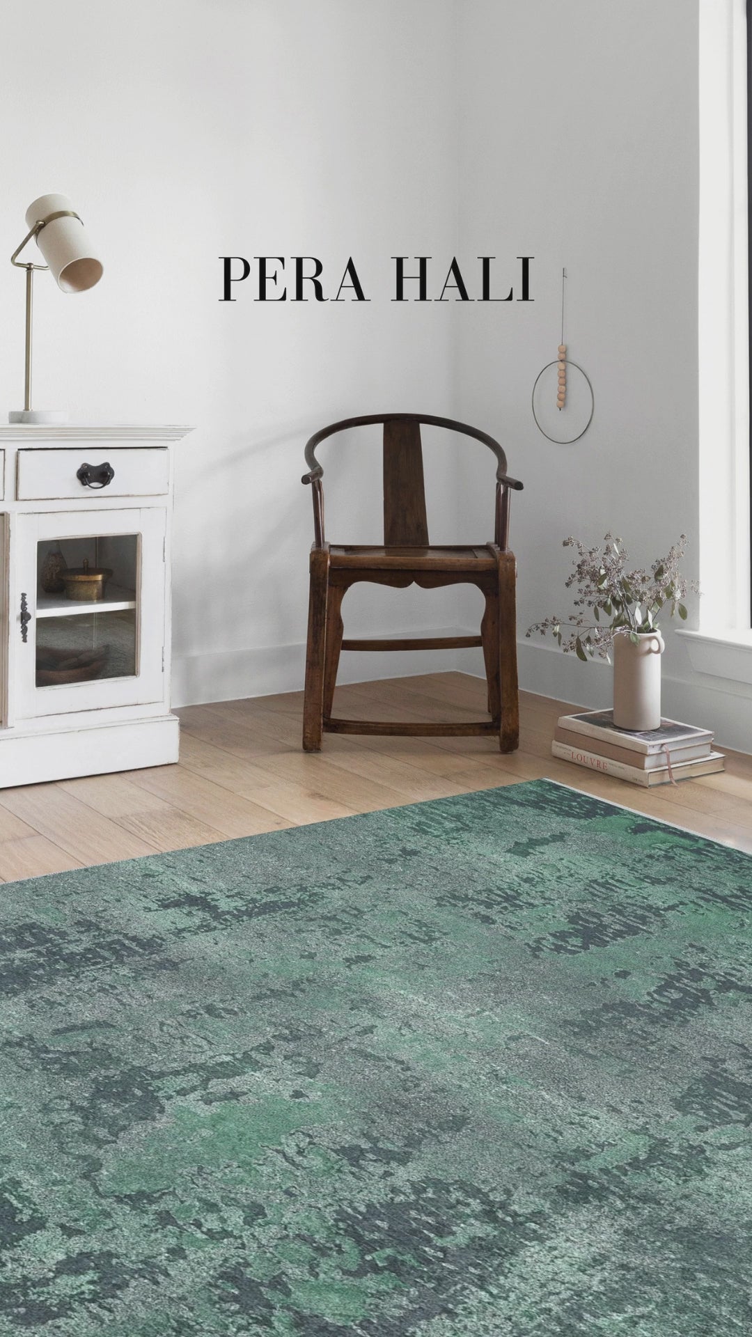 Videoyu yükle: Zümrüt Yeşil Tonlarda Eskitme Halı