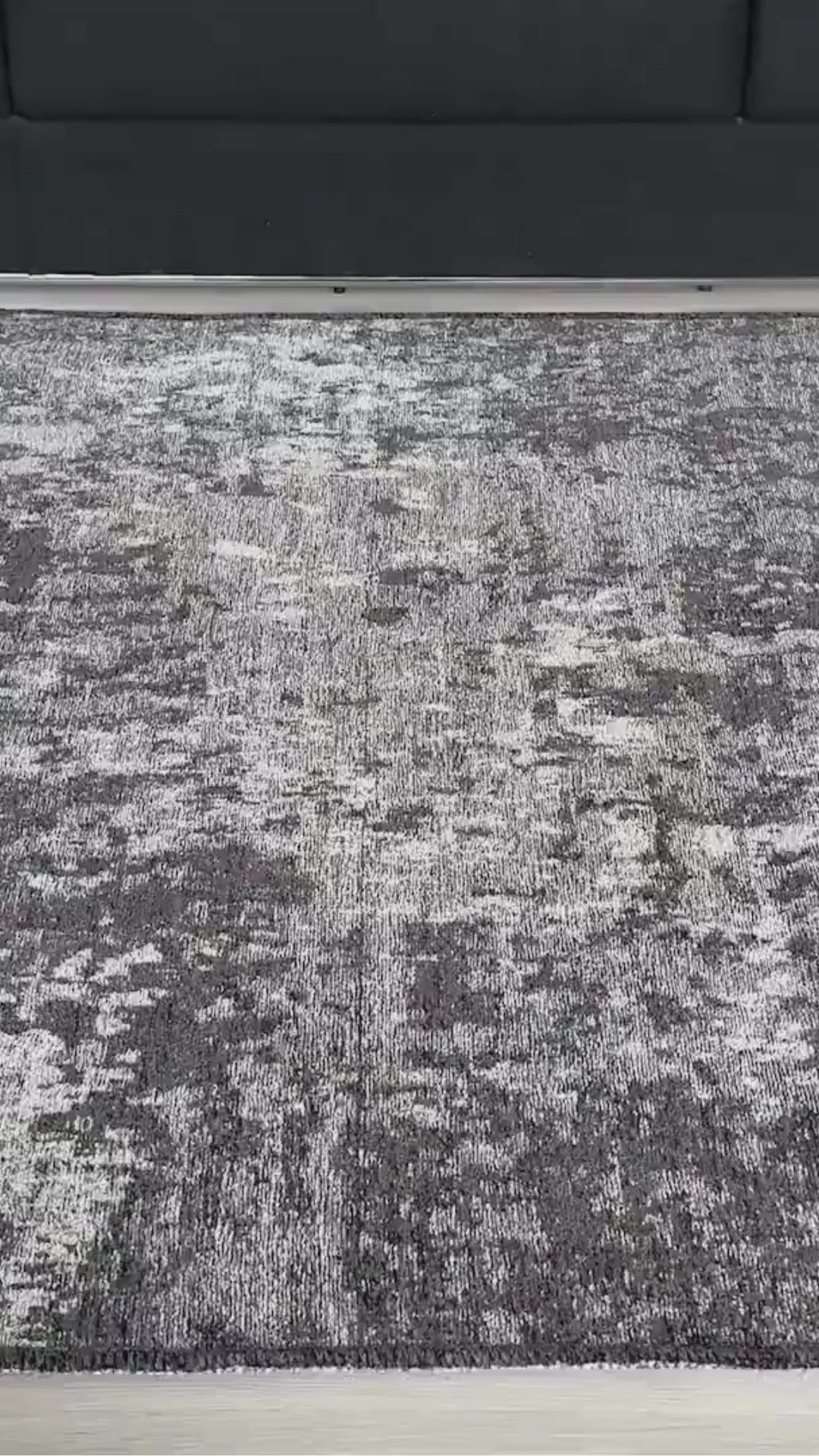 Load video: Gray Black Double-Sided Modern Washable Antibacterial Carpet