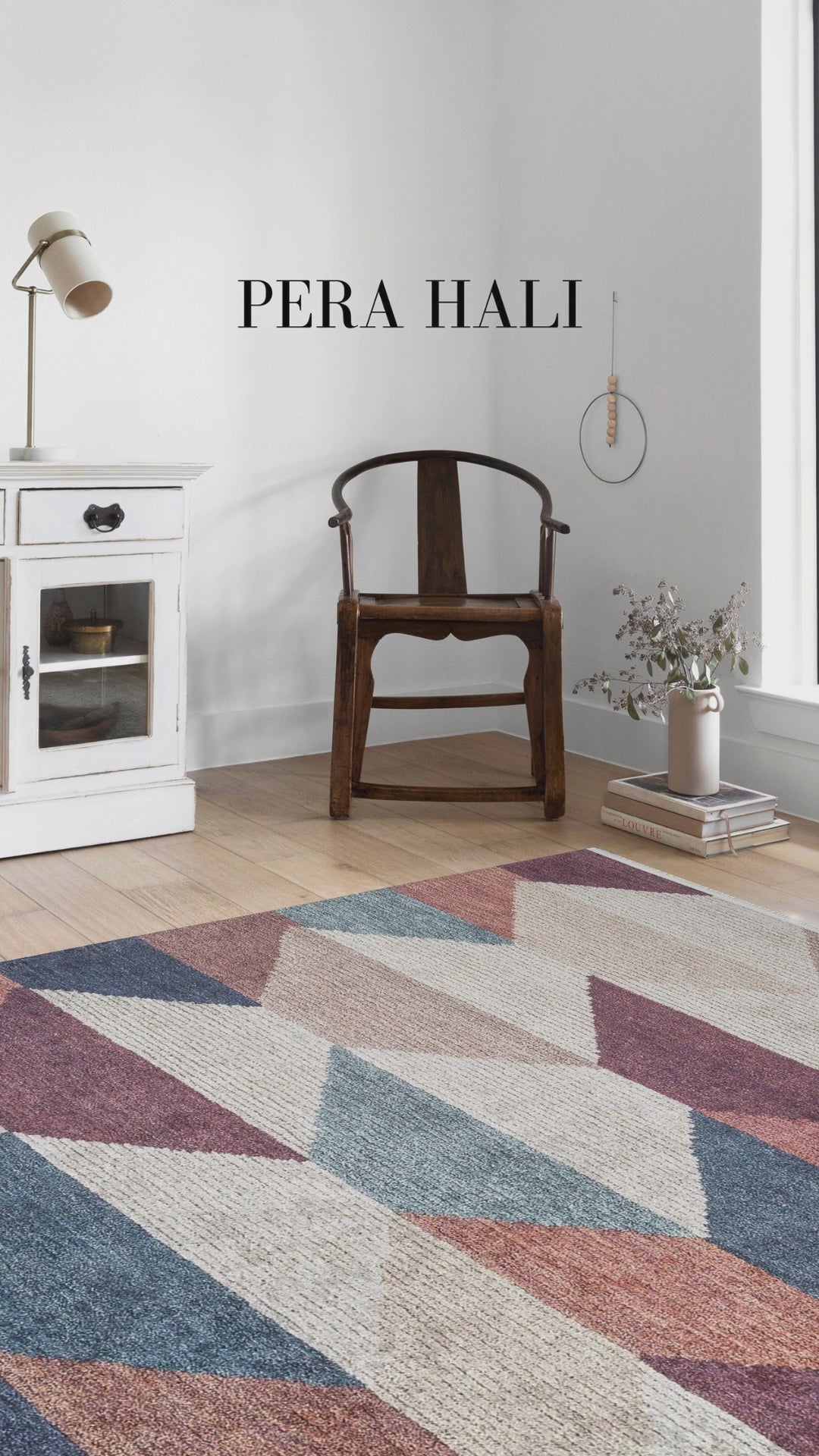 Videoyu yükle: Pastel Tonlu Renkli Geometrik Desenli Kilim Halı