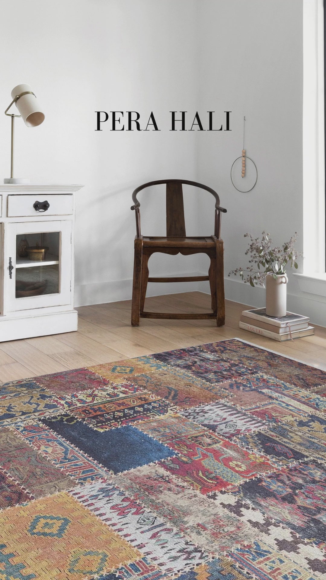 Videoyu yükle: Çok Renkli Rustik Kilim Patchwork Görünümlü Halı