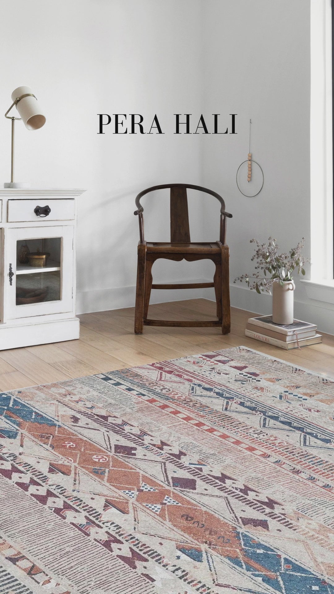 Videoyu yükle: Gri Bej Renkli Geometrik Desenli Anadolu Kilim Halı