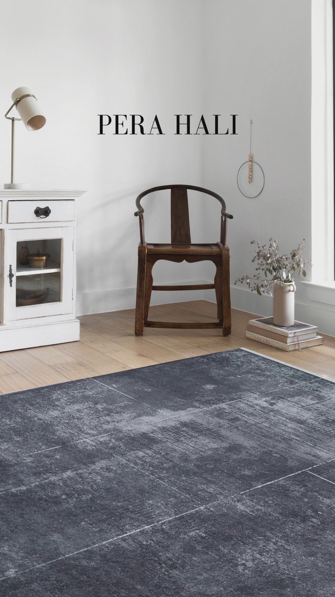 Videoyu yükle: Koyu Antrasit Yıkanabilir Hipoalerjenik Halı