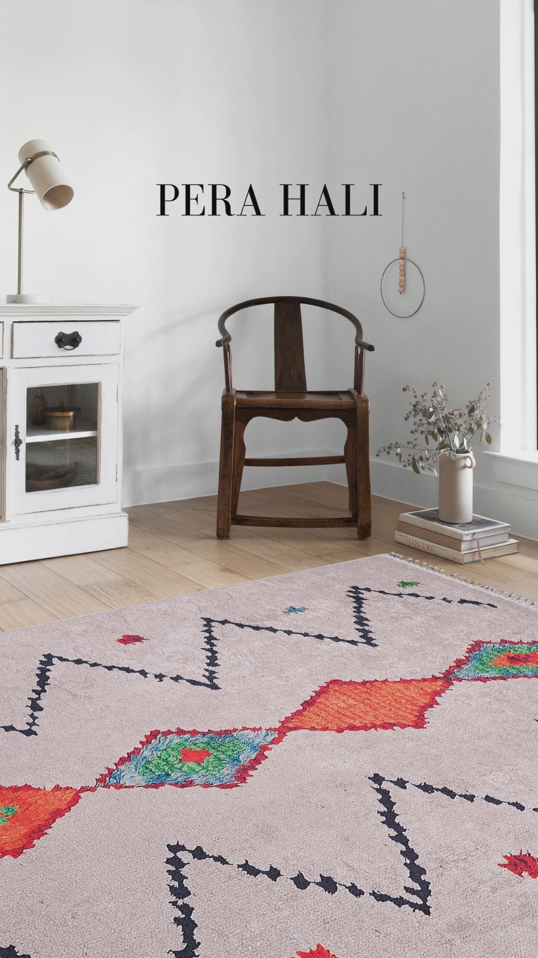 Videoyu yükle: Fas Tarzı Beyaz Kilim Halı