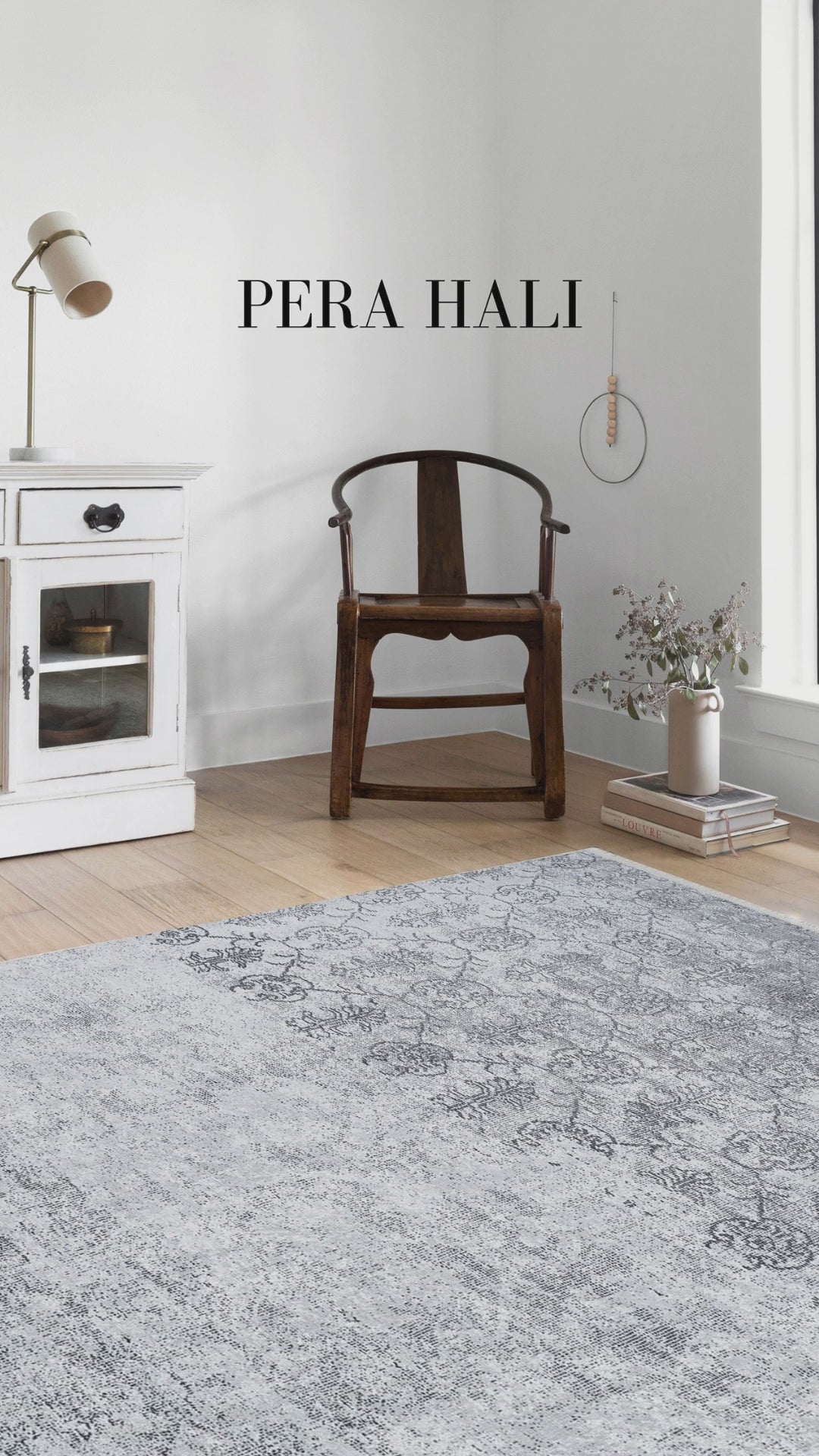 Videoyu yükle: Eskitme Gri Desenli Halı