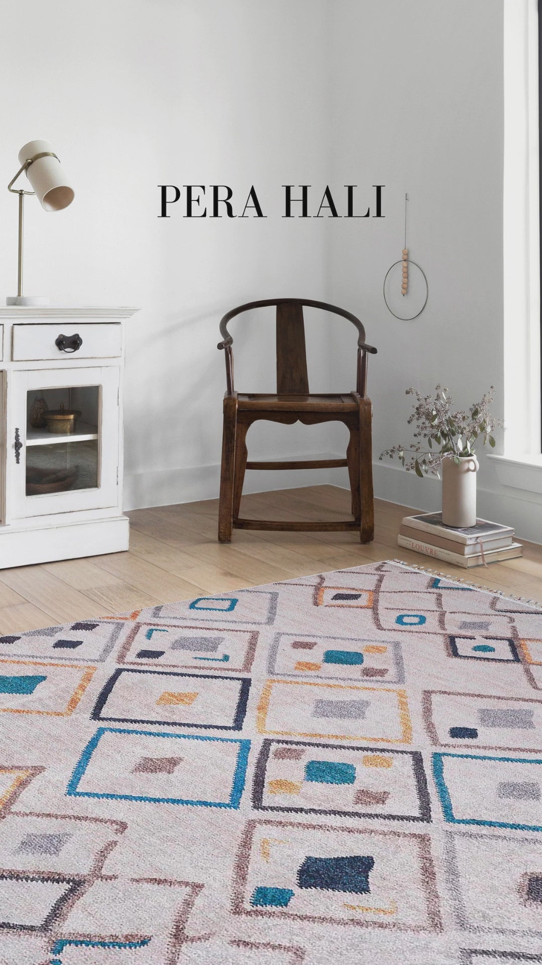 Videoyu yükle: Fas Tarzı Geometrik Desenli Bohem Anadolu Halı