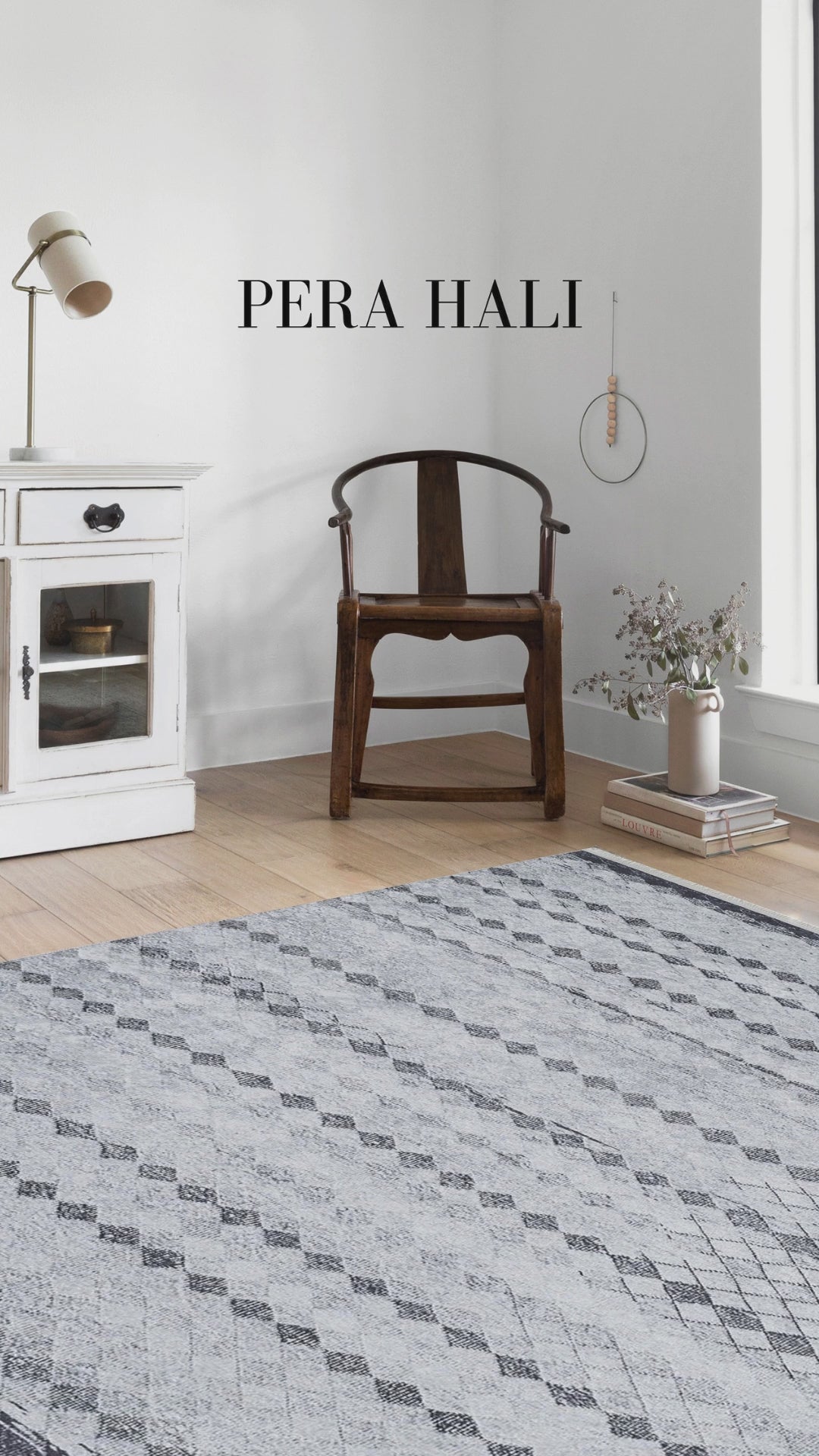 Videoyu yükle: Gri Geometrik Antik Vintage Halı