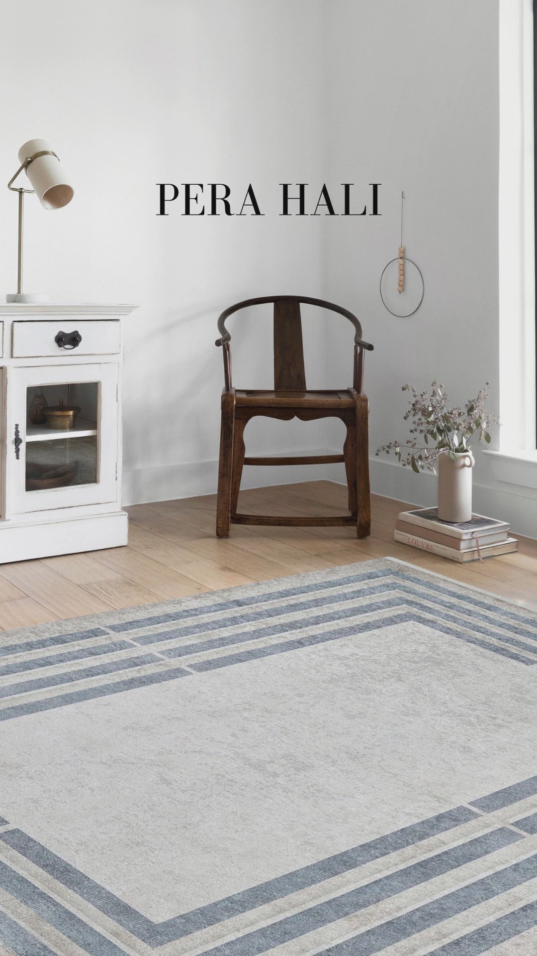 Videoyu yükle: Geometrik Mavi Gri Halı