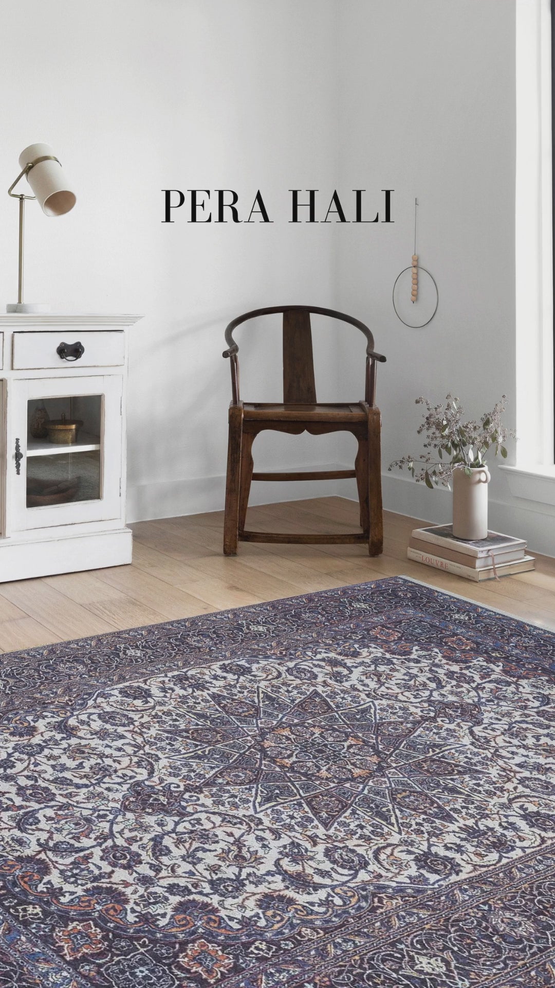 Videoyu yükle: Eşsiz Antik Desenli Mor  Lacivert Kilim Halı