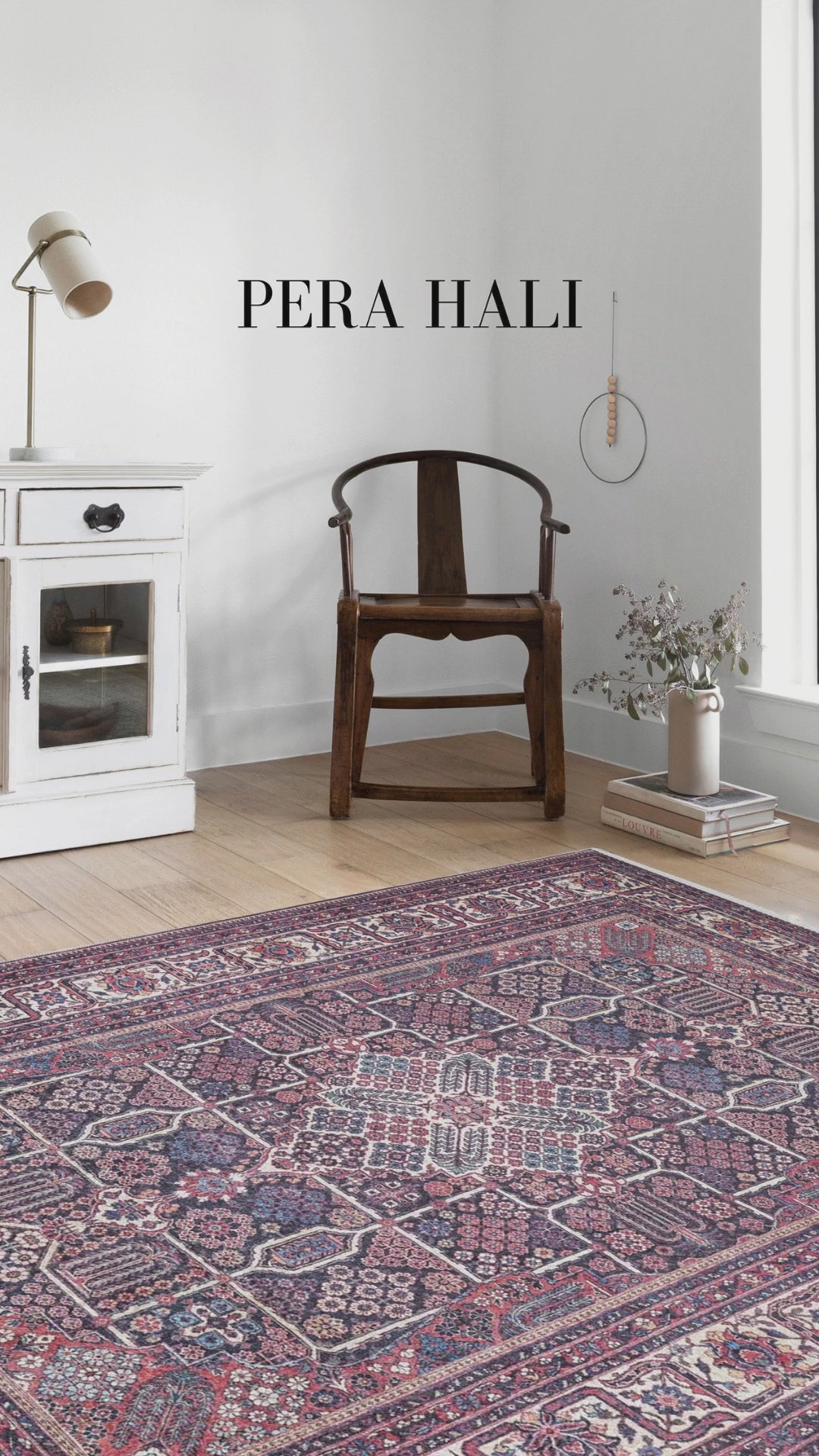 Videoyu yükle: Uşak Tarzı Etnik Kırmızı Bej Halı