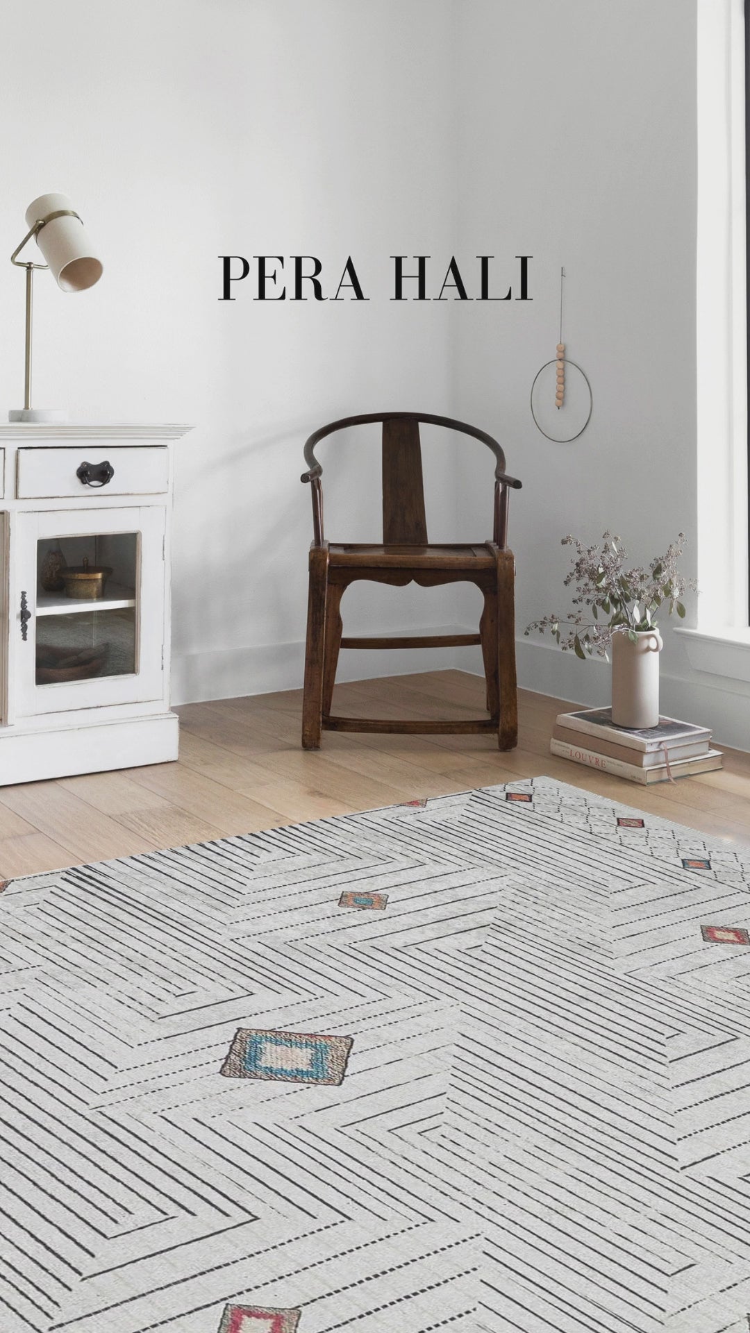 Videoyu yükle: Gri Geometrik Modern Antika Vintage Lüks Halı