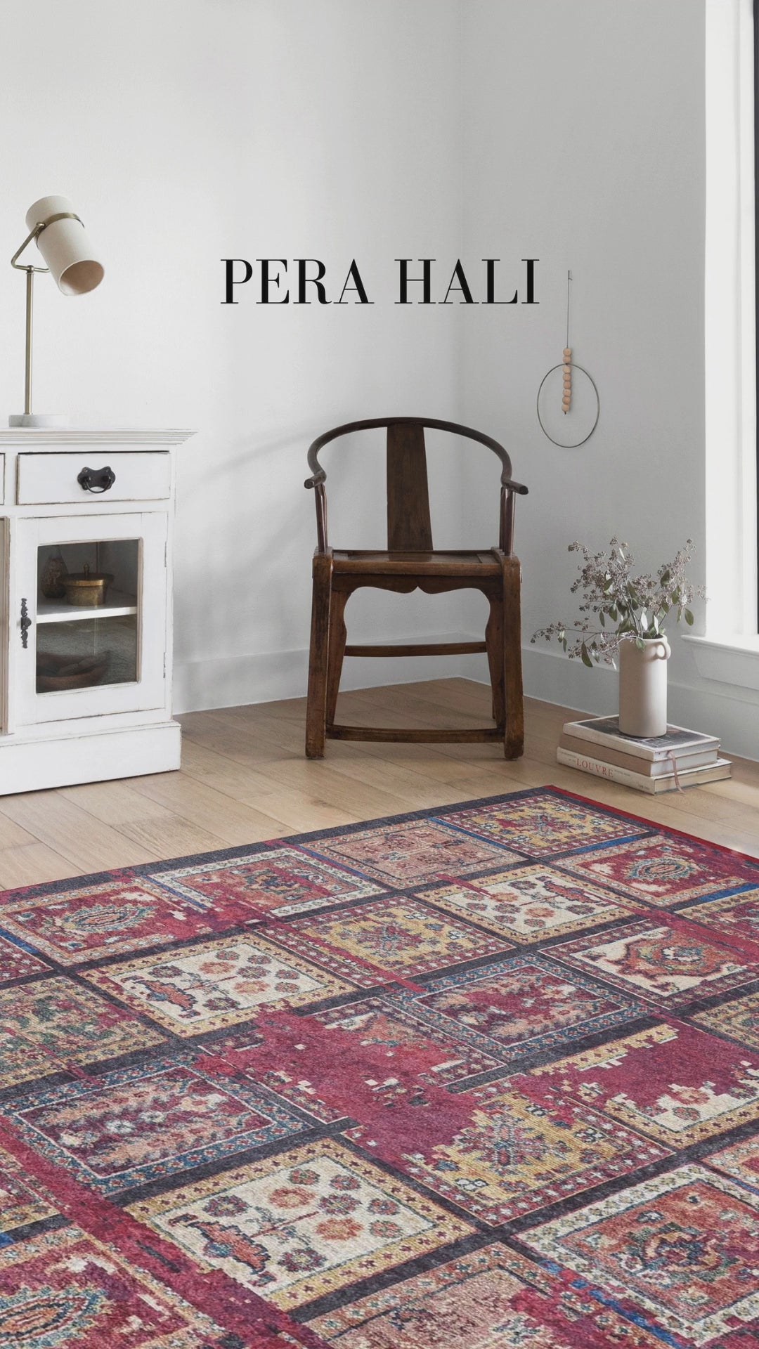 Videoyu yükle: Antik Kırmızı Eskitme Desenli Halı