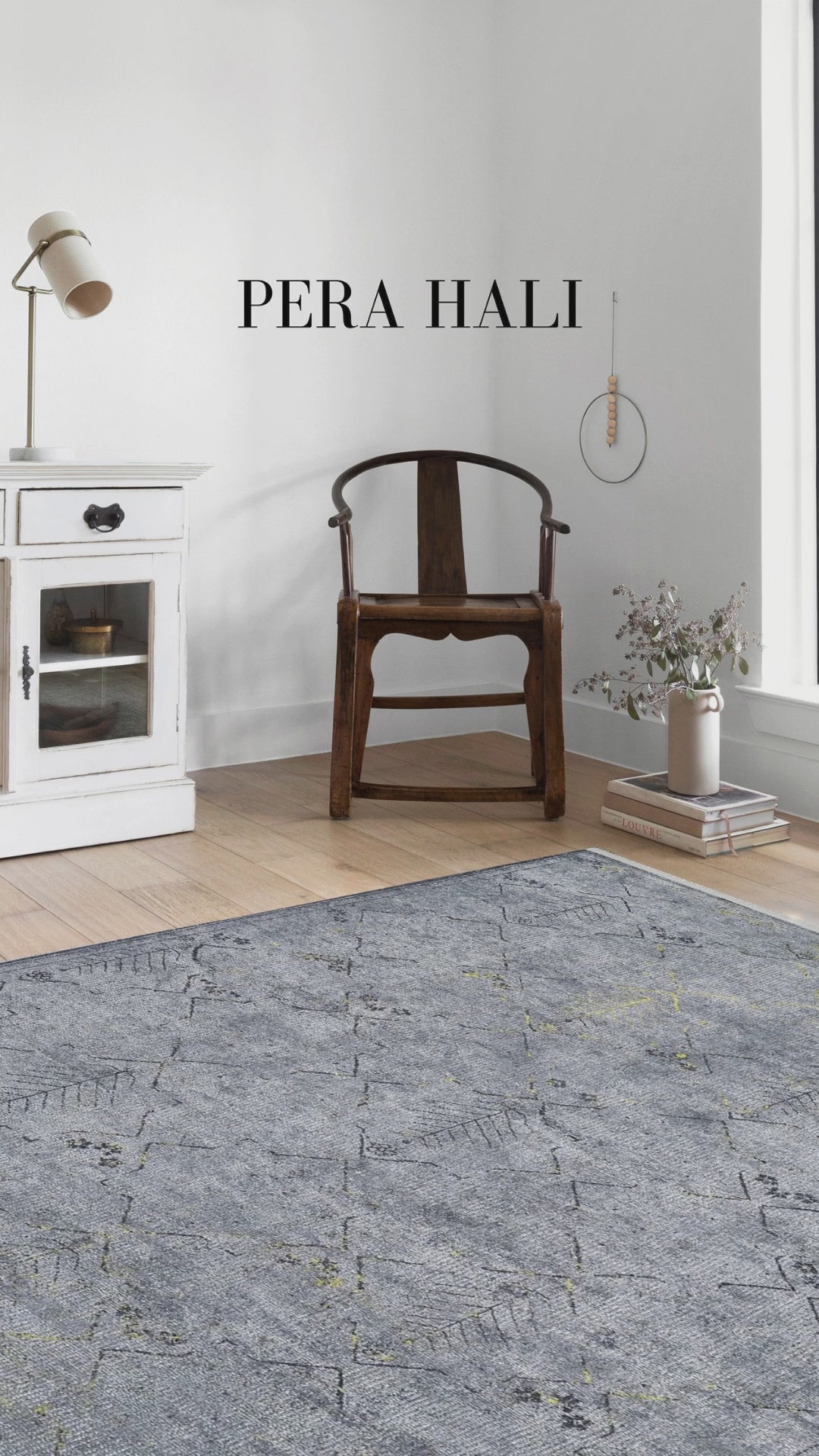 Videoyu yükle: Gri Sarı Vurgulu Otantik Halı