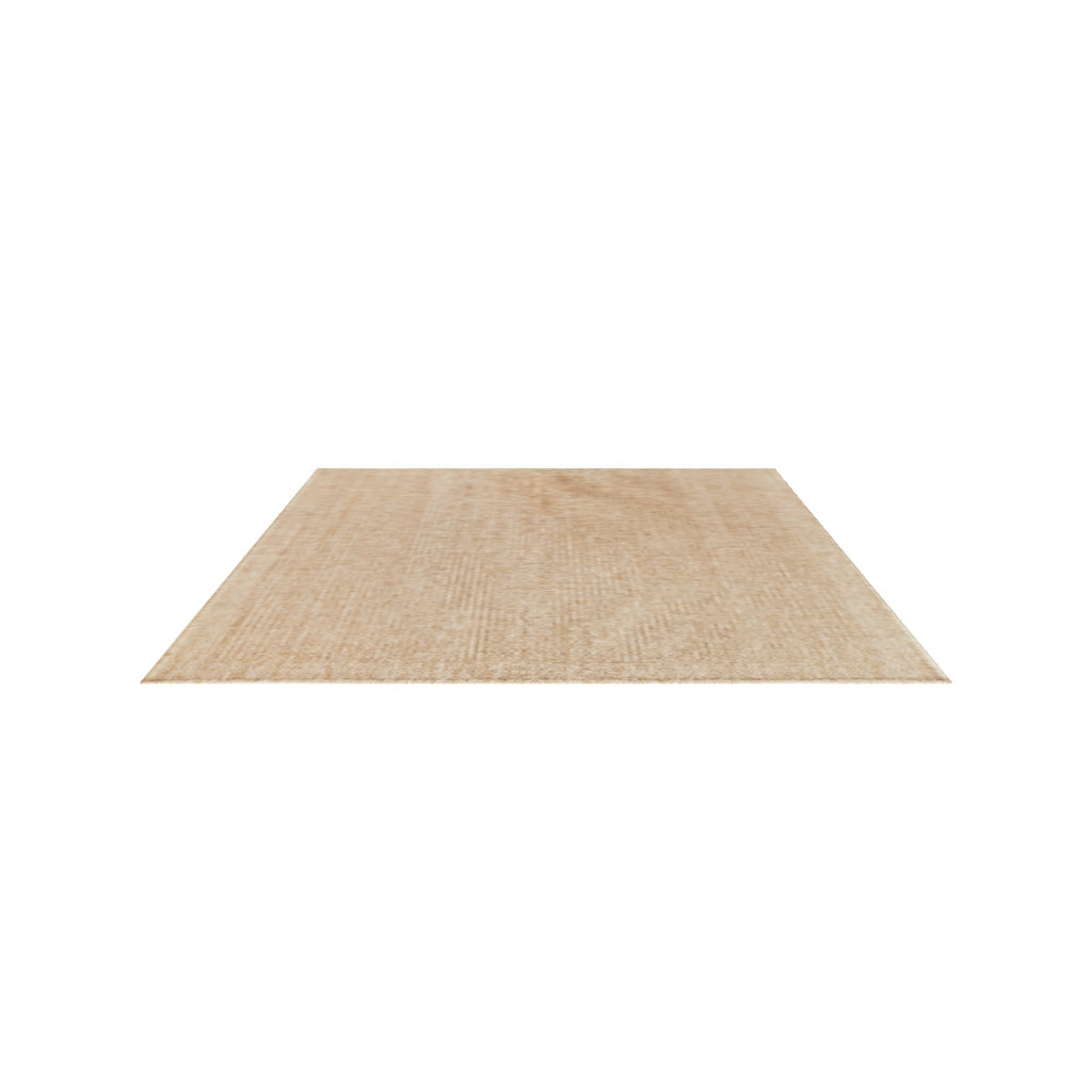 Einfarbiger Teppich in Beige- und Kaffeetönen mit Korbgeflecht-Optik