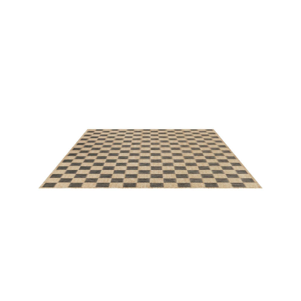 Kahve ve Siyah Dama Desenli Sisal Halı - FM04BL