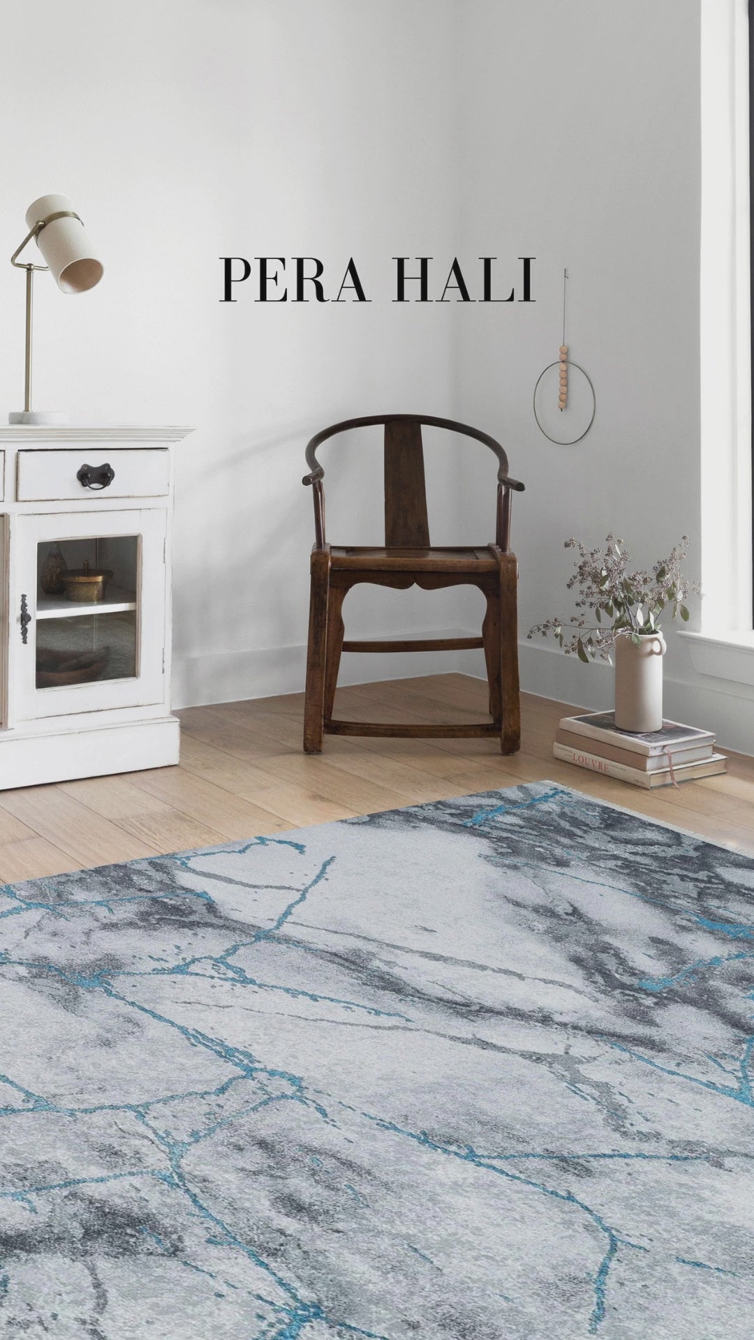 Videoyu yükle: Mermer Gri Beyaz Turkuaz Damarlı Halı