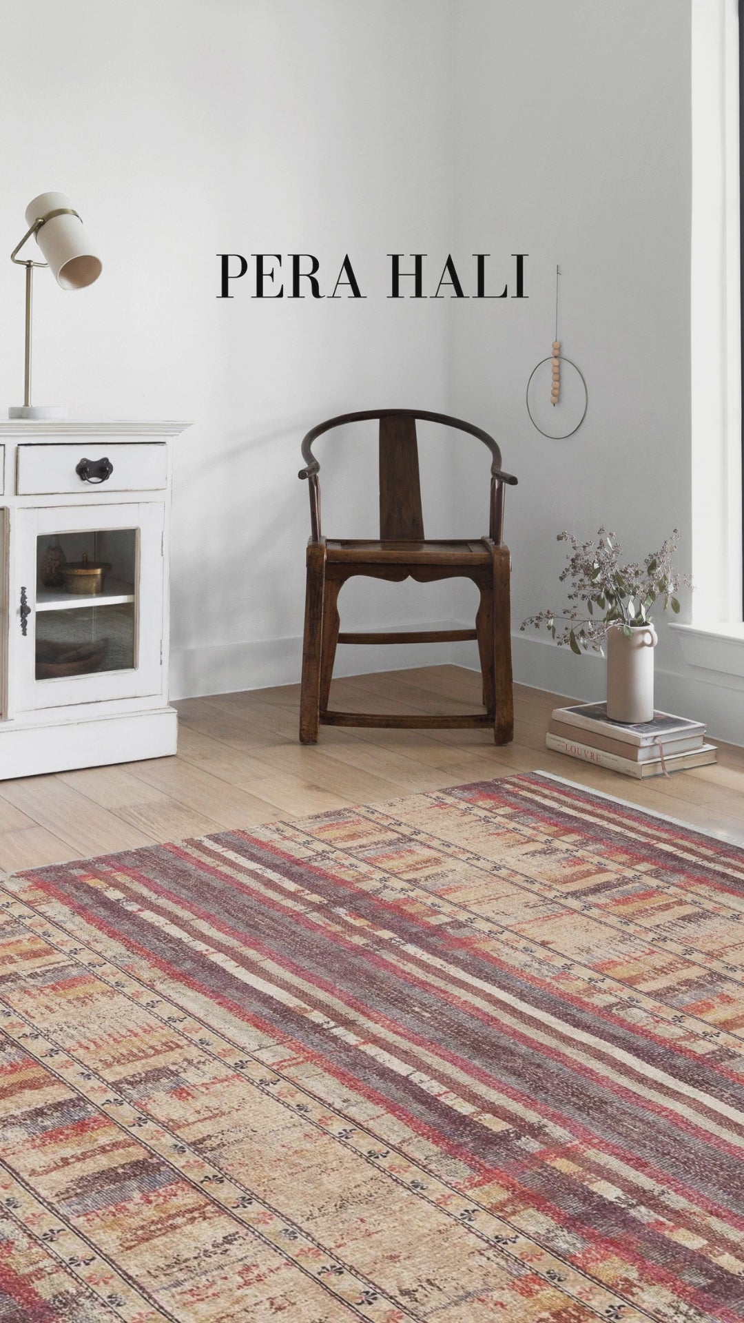 Videoyu yükle: Sarı Bej Renkli Çizgili Anadolu Kilim Halı