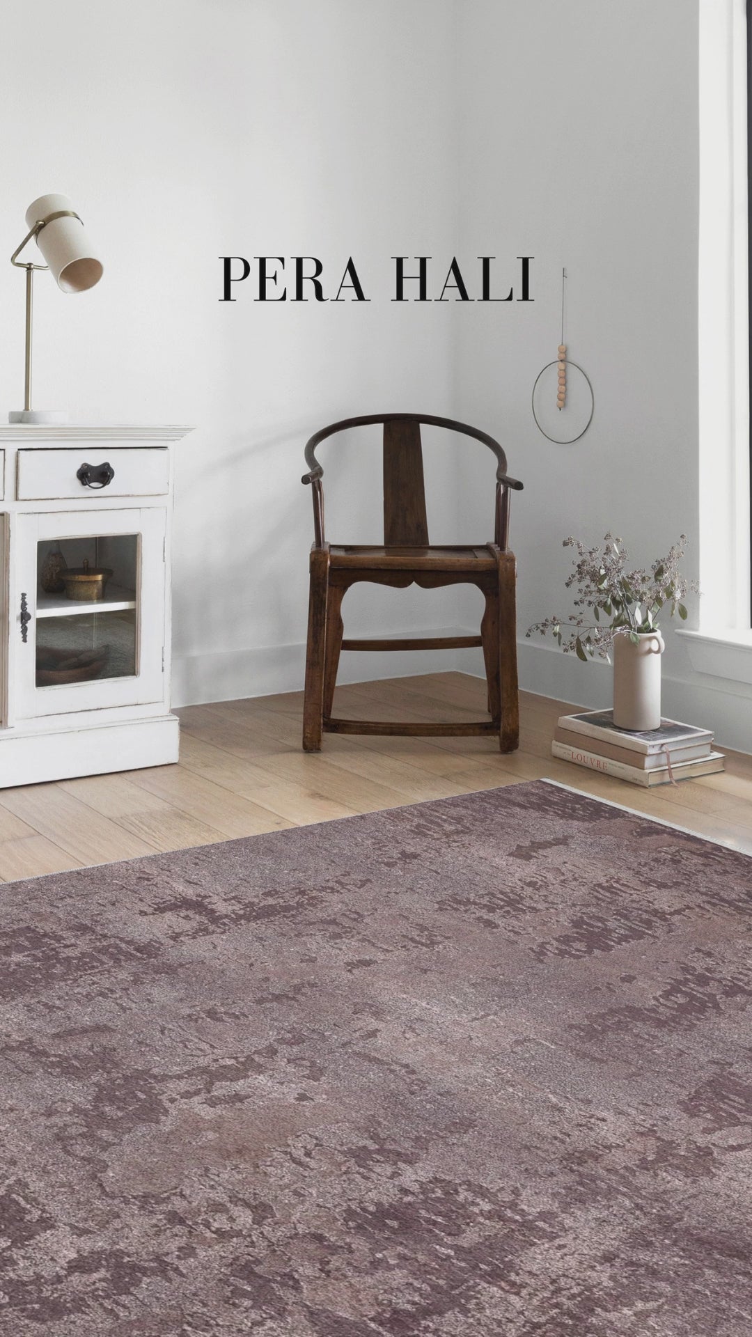 Videoyu yükle: Vintage Eskitme Efektli Kahverengi Hali