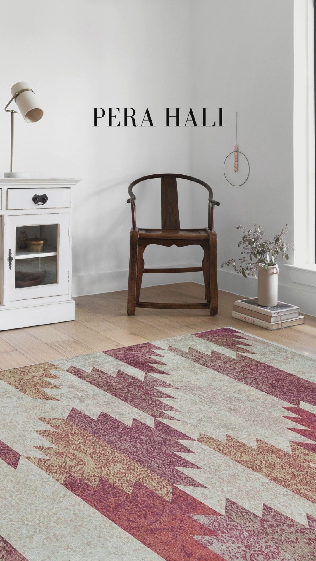 Videoyu yükle: Pastel Bej Turuncu Kilim Halı