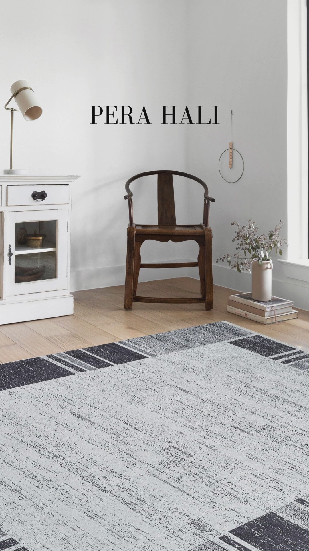 Videoyu yükle: Geometrik Siyah Gri Halı