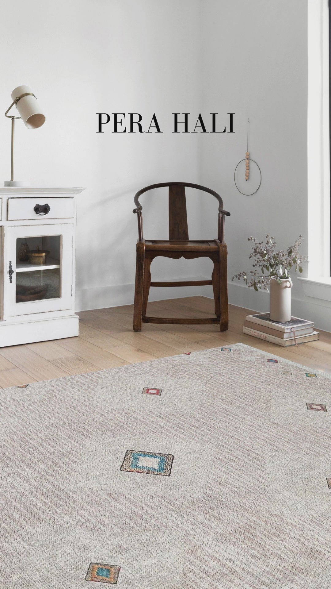 Videoyu yükle: Bej Geometrik Modern Antika Vintage Halı