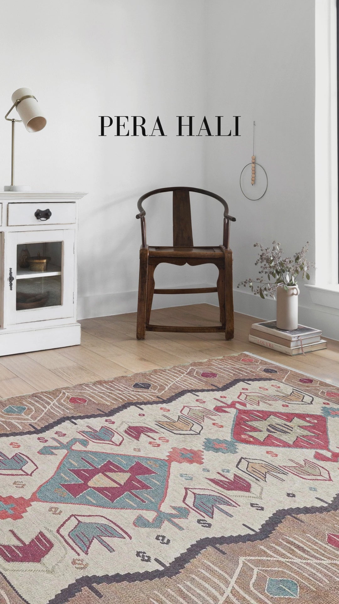 Videoyu yükle: Açık Turuncu Bej Eskitme Kilim Halı