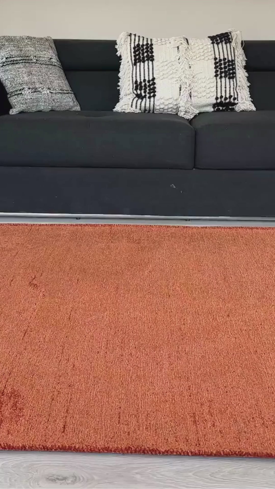 Load video: Orange Plain Washable Antibacterial Carpet