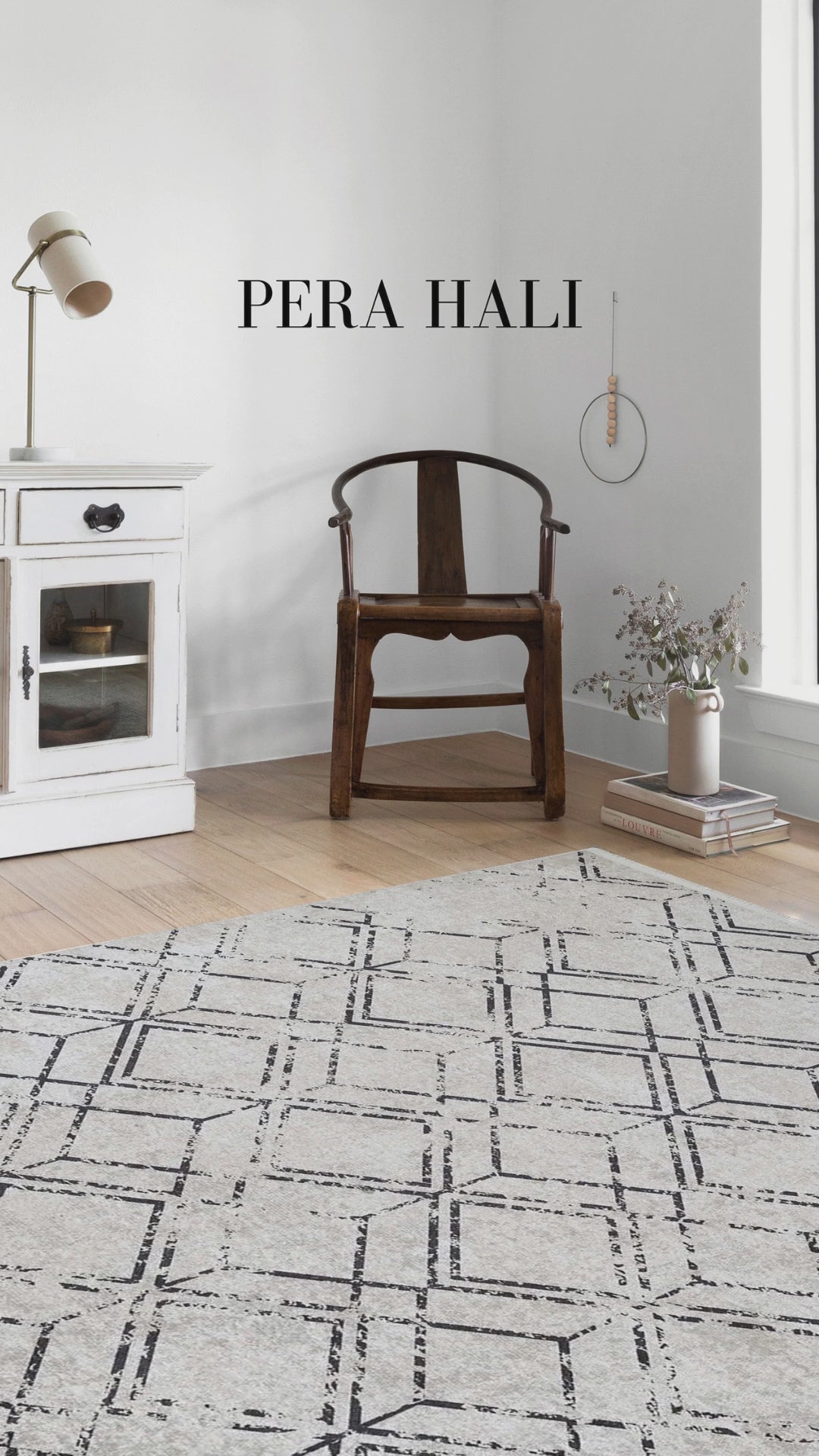 Videoyu yükle: Gri Geometrik Antika Halı