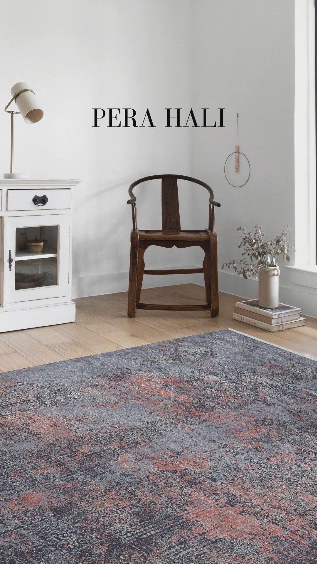 Videoyu yükle: Antrasit Gri Turuncu Detaylı Modern Halıs