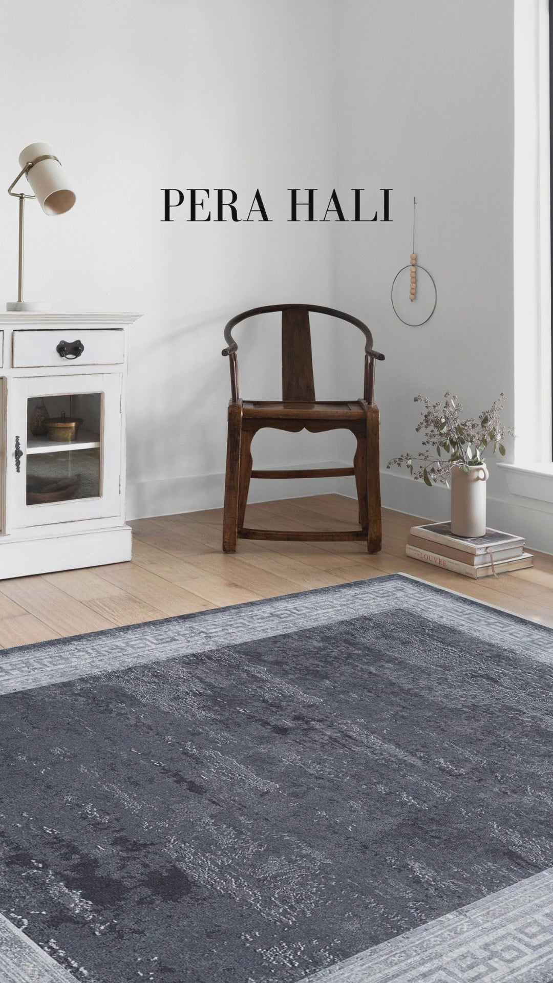 Videoyu yükle: Mermer Gri Kenarlı Halı