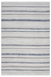Krem Mavi Yatay Çizgili Modern Halı 160x230 cm