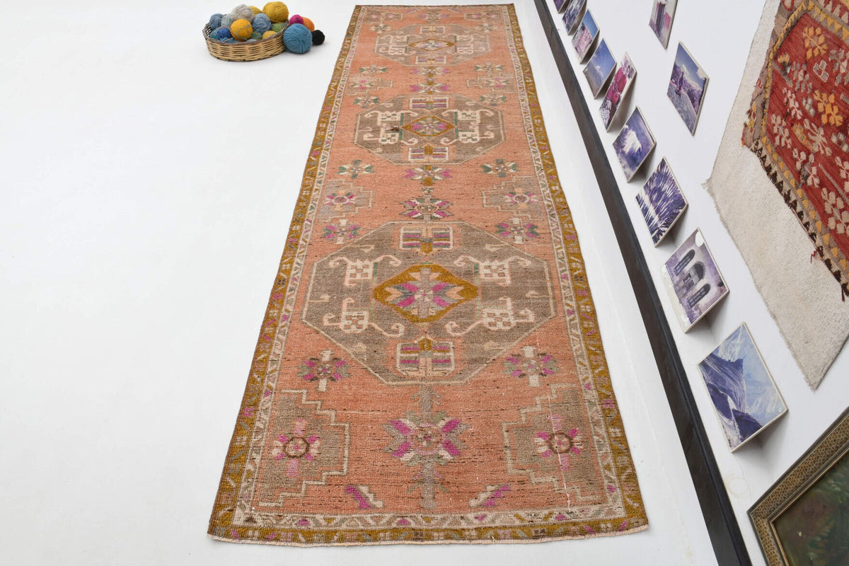 Tek parça el dokuma vintage yolluk 114x380 cm (4,33 m²) – Pera Halı