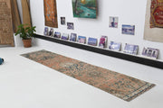 El yapımı vintage yolluk 71x320 cm oryantal desenli yün - detay görünümü