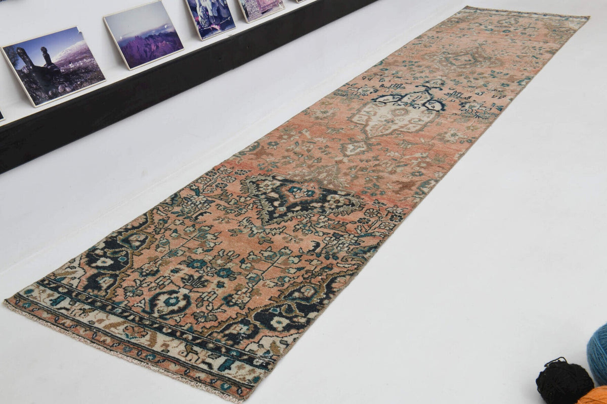 El yapımı vintage yolluk 71x320 cm oryantal desenli yün - farklı açıdan görünüm