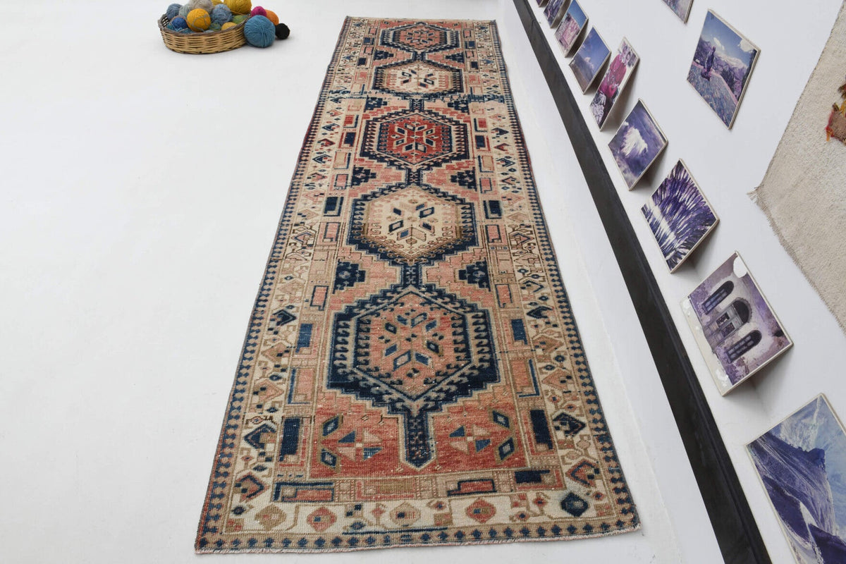Tek parça el dokuma vintage yolluk 96x329 cm (3,16 m²) – Pera Halı