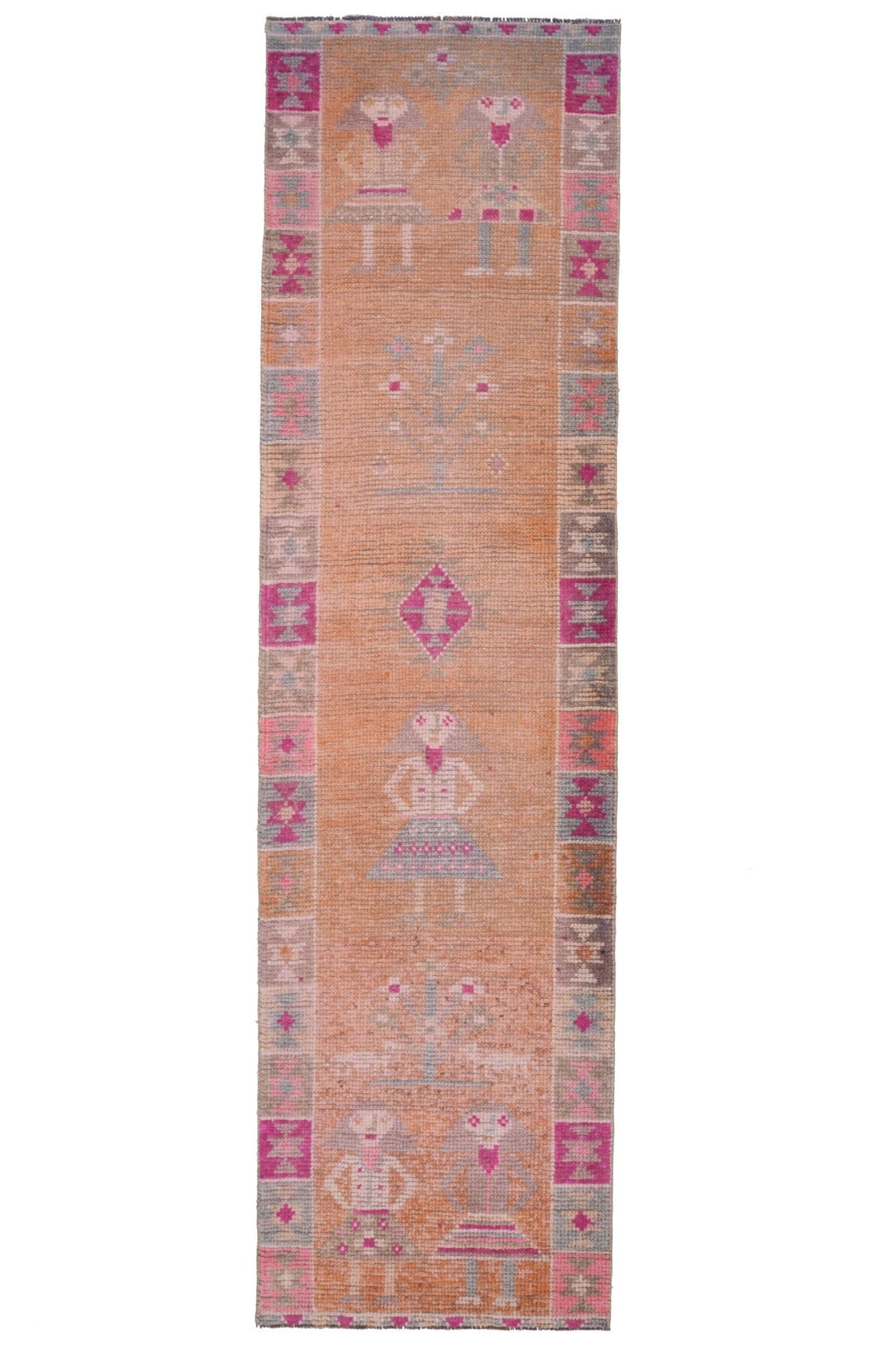 Pale Orange - Human Figures Runner Rug