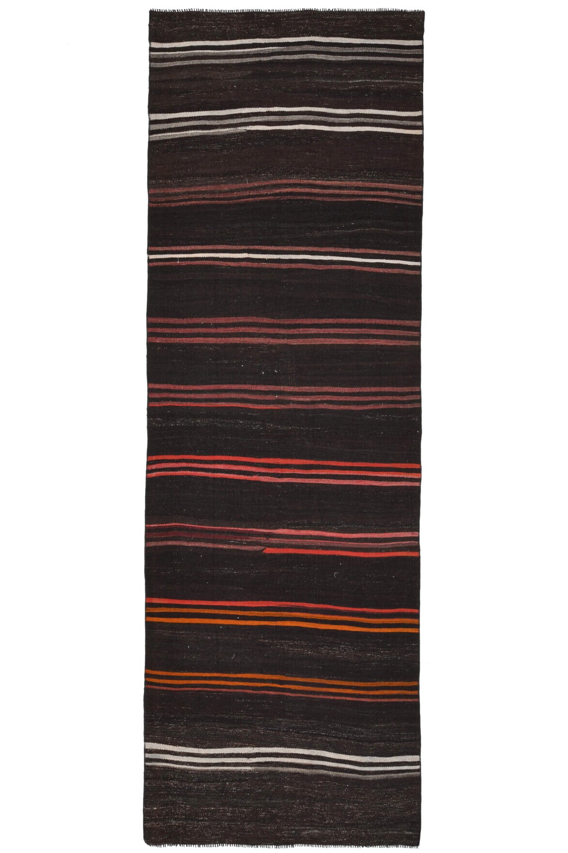 El yapımı vintage yolluk 122x378 cm oryantal desenli yün - detay görünümü