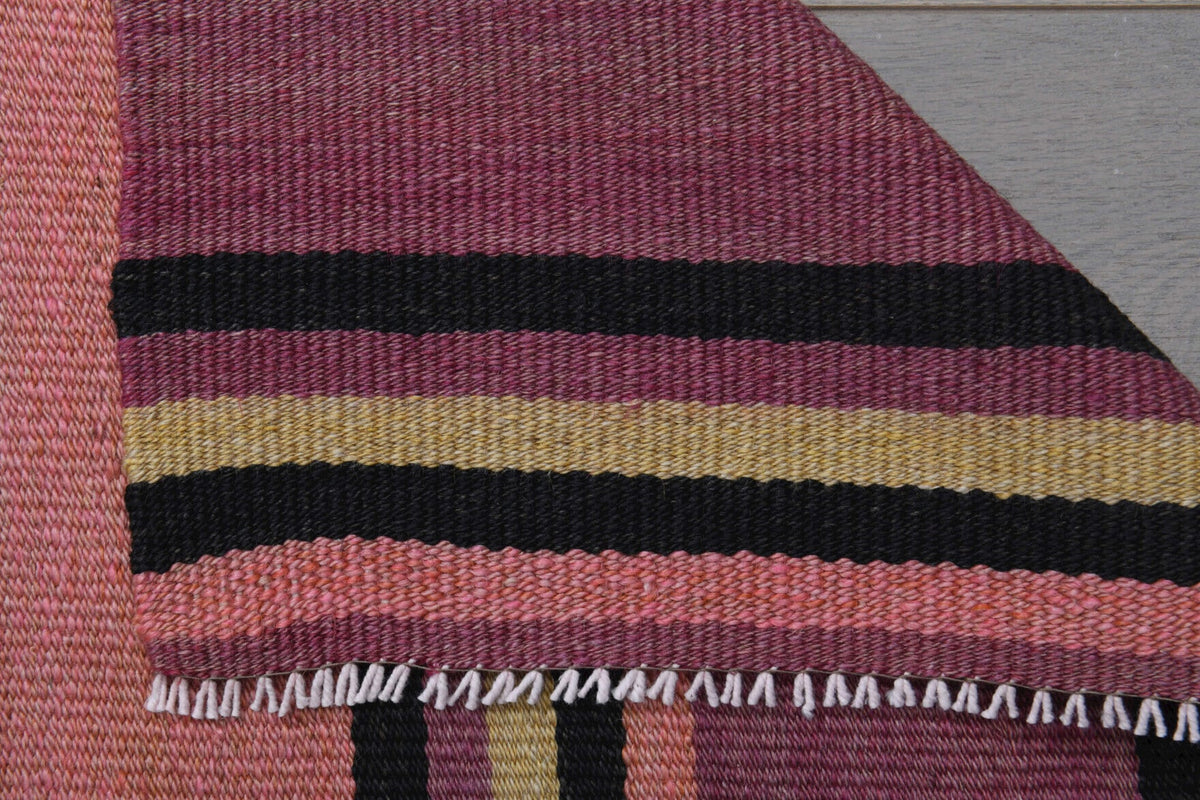 El yapımı vintage yolluk 94x401 cm oryantal desenli yün - desen detayı