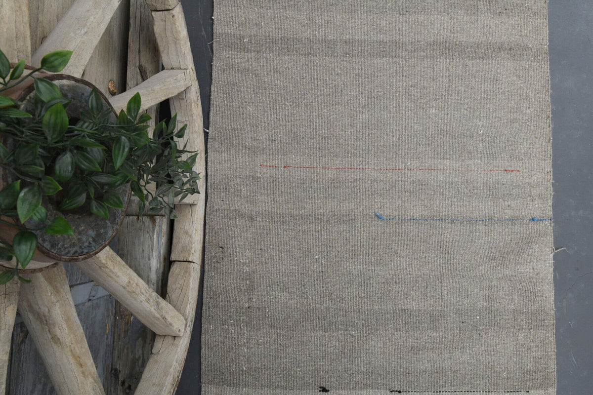 Vintage yolluk 86x332 cm – bej ve beyaz oryantal desenli, el dokuma
