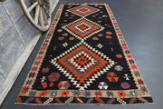 El yapımı vintage yolluk 157x356 cm oryantal desenli yün - detay görünümü