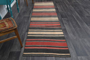 El yapımı vintage yolluk 86x318 cm oryantal desenli yün - detay görünümü
