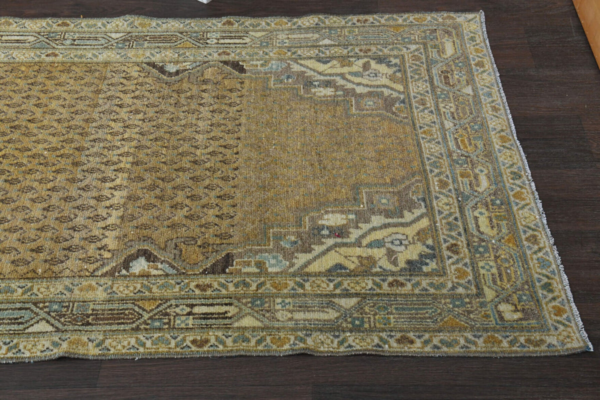 Antre ve koridor için oryantal desenli el dokuma vintage yolluk – 100x358 cm