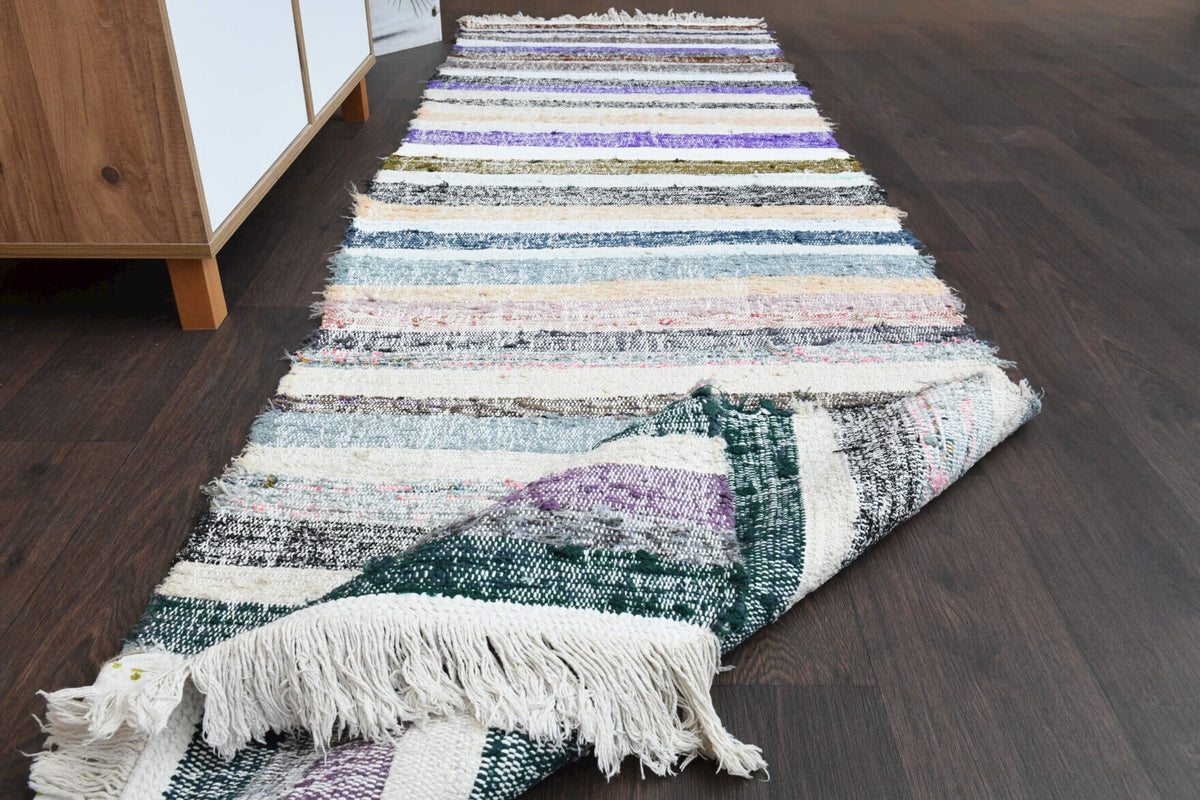 Vintage kilim yolluk 81x278 cm, 2 mm hav, %100 yün