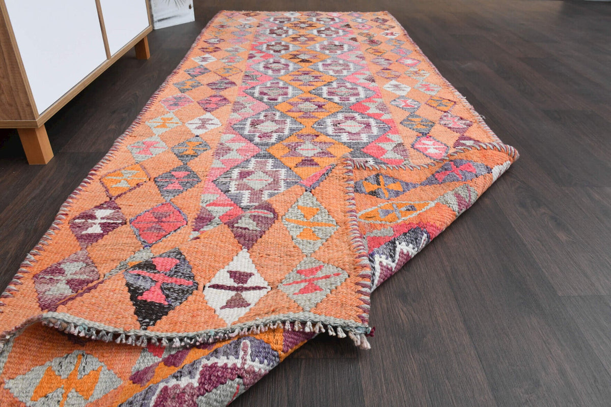 Vintage kilim yolluk 98x282 cm, 2 mm hav, %100 yün