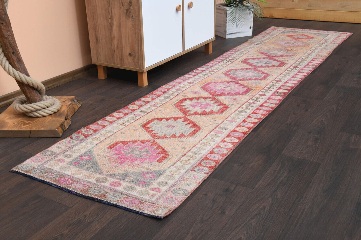 Tek parça el dokuma vintage yolluk 73x311 cm (2,27 m²) – Pera Halı