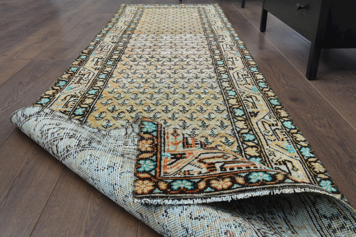 Tek parça el dokuma vintage yolluk 82x311 cm (2,55 m²) – Pera Halı