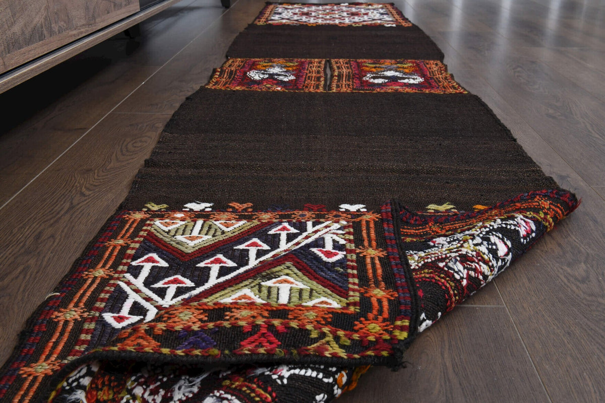 El yapımı vintage yolluk 58x246 cm oryantal desenli yün - mekan görünümü