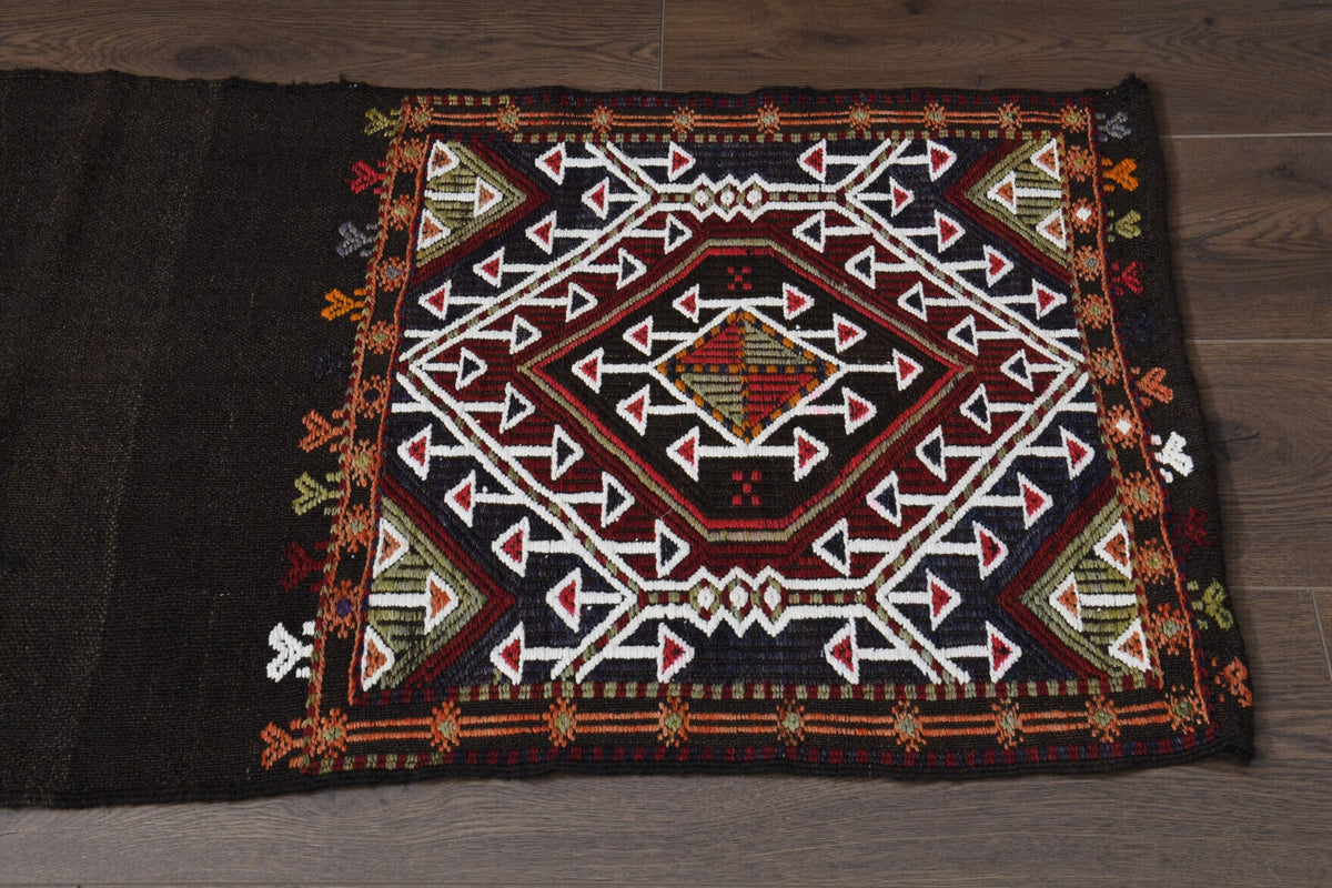 El yapımı vintage yolluk 58x246 cm oryantal desenli yün - farklı açıdan görünüm