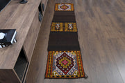 1970'lerden Anadolu kökenli oryantal desenli vintage kilim yolluk, 50x215 cm