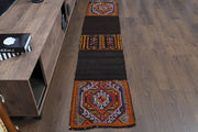 1960'lardan Anadolu kökenli oryantal desenli vintage kilim yolluk, 50x241 cm